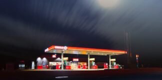 7 SPBU Utama di Kota Banjar dark, night, filling, gas, station