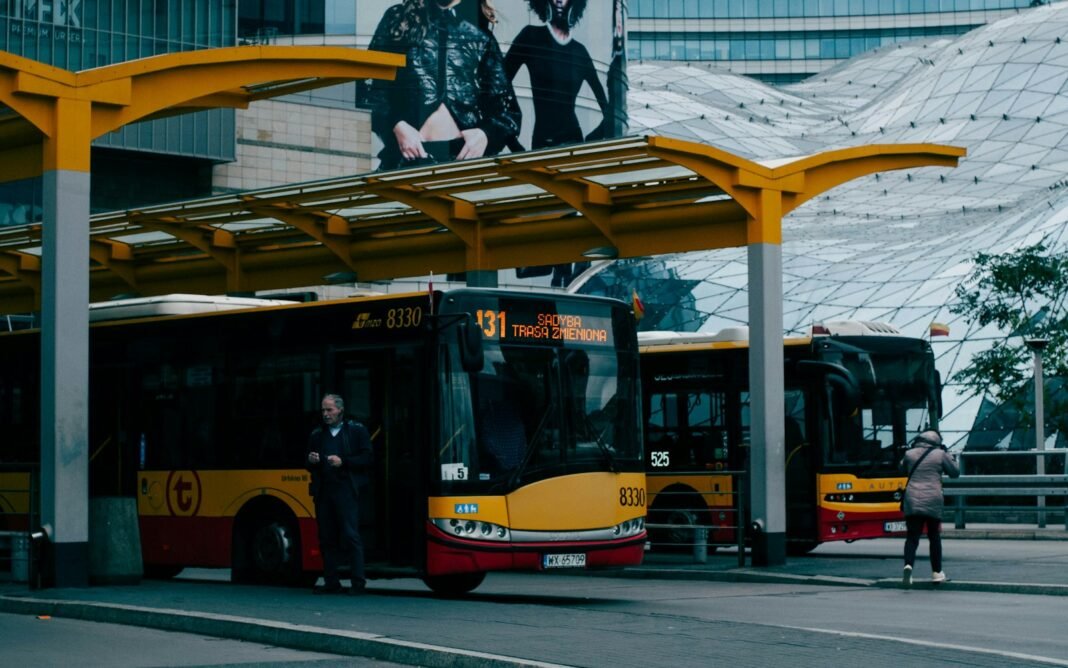 a couple of buses parked next to each other